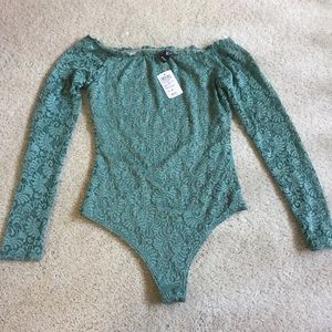 NWT Windsor Off The Shoulder Thong Back Bodysuit
